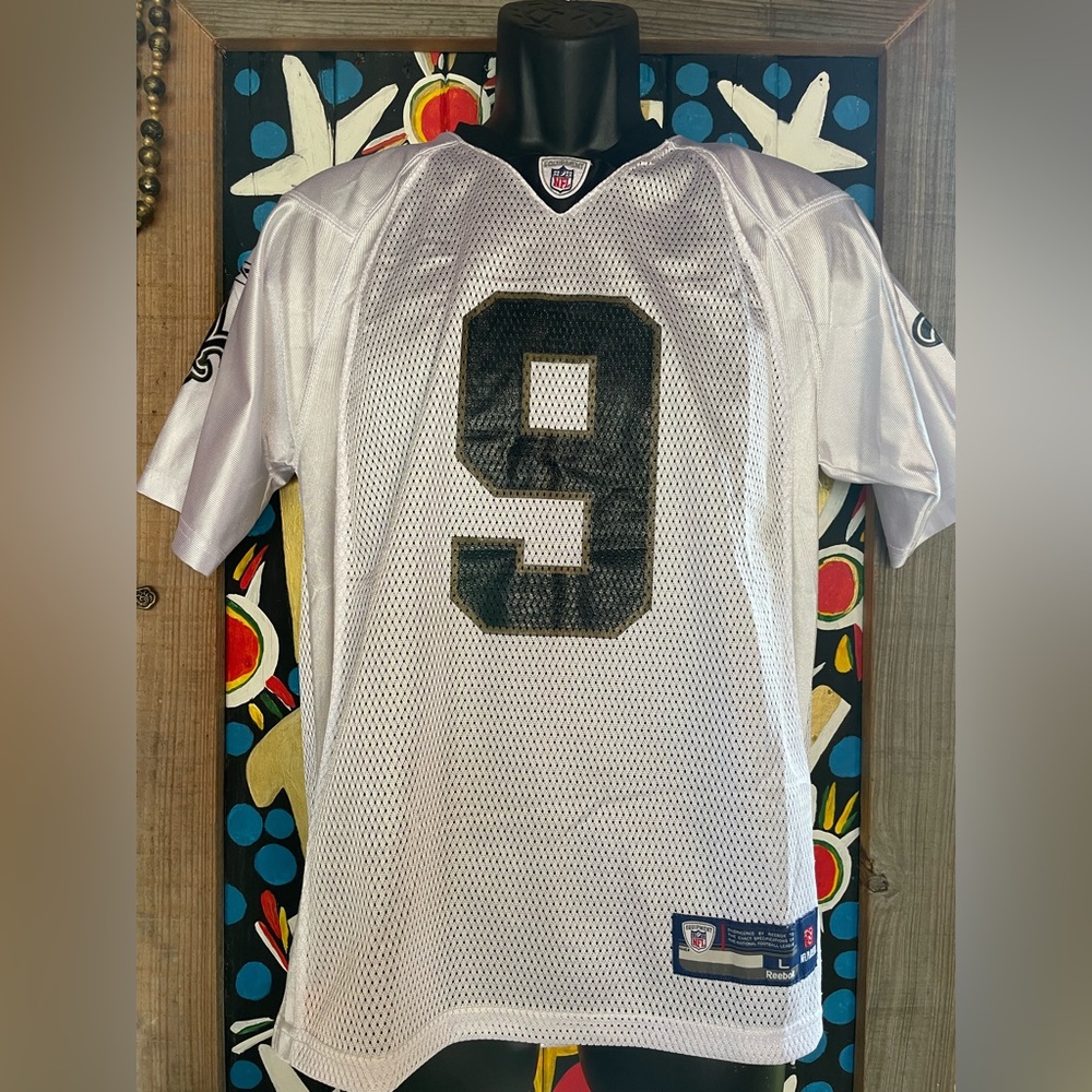 NFL ON FIELD Reebok EQUIPMENT Drew Brees #9 Jersey Size Youth Large 14-16 ⚜️🖤💛